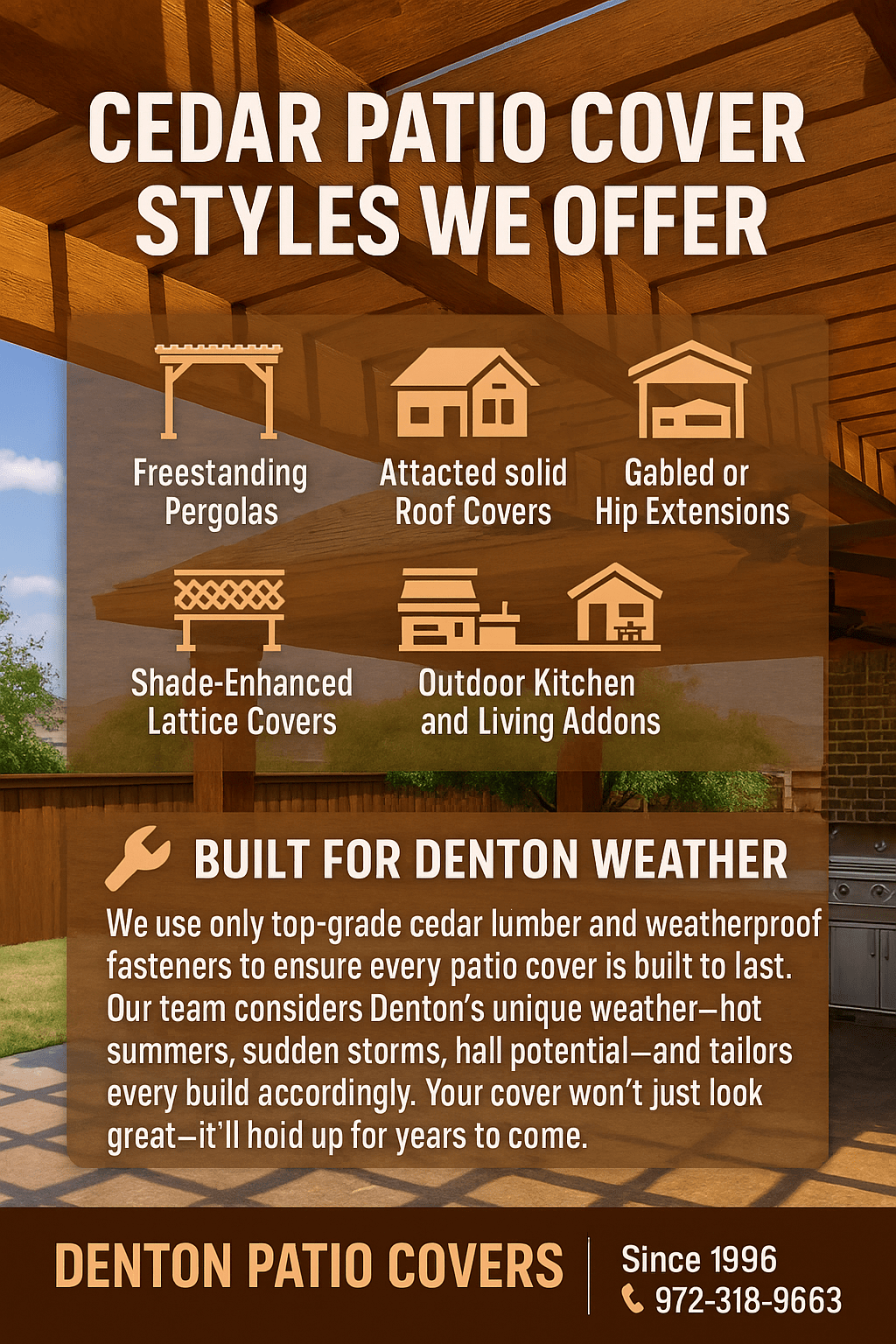 Cedar Patio Cover Styles We Offer
