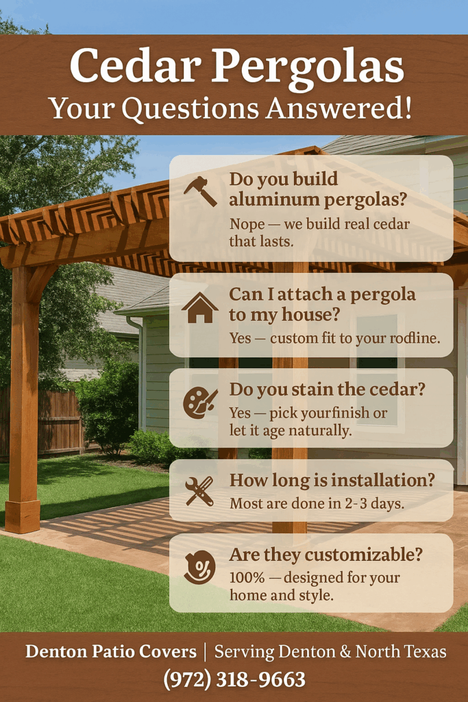 FAQs – Cedar Pergolas in Denton TX