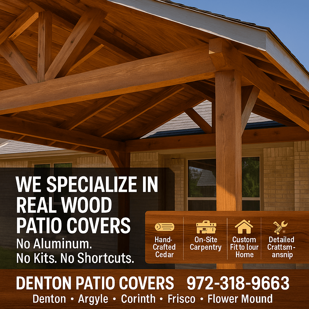 We Specialize in Real Wood Patio Covers